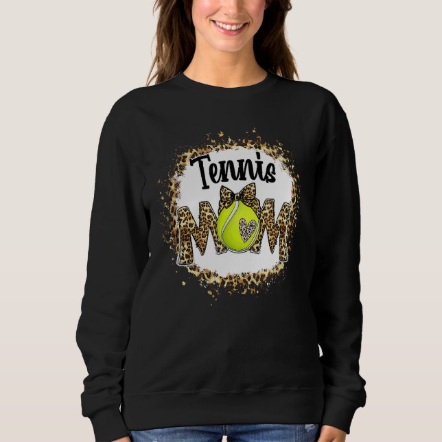 Sweatshirt Tennis Maman Leopard Bleached Maman Mama Fête des  (Devant)
