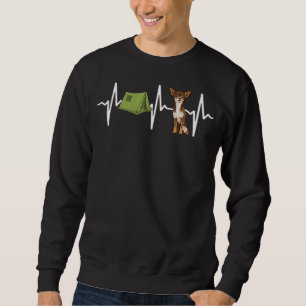 Sweatshirt Tente Camping Chihuahua Brown Heartbeat Chig
