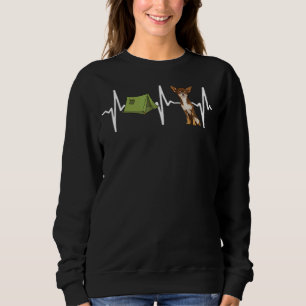 Sweatshirt Tente Camping Chihuahua Brown Heartbeat Chig