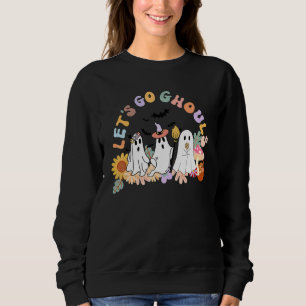 Sweatshirt Tenue de fantôme Halloween Rétro Groovy Allons-y l