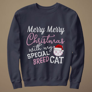 Sweatshirt Tenue de Noël Chiot Chat Personnalisé Fête Joyeuse