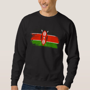 Sweatshirt Tenue Kenya   Symbole du drapeau kenyan   J'aime K