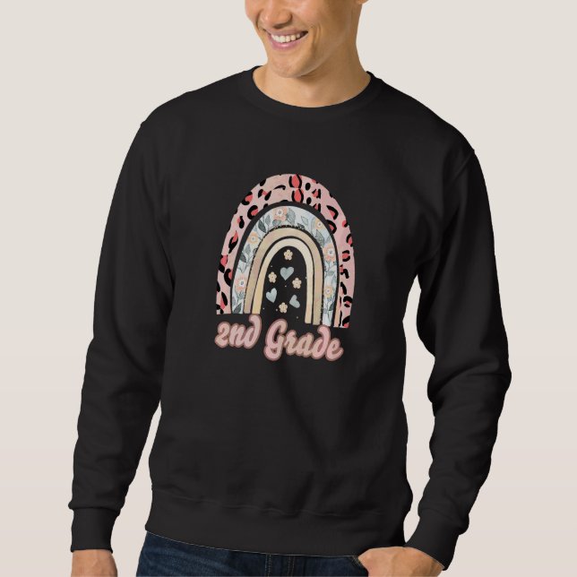 Sweatshirt Tenues de rentrée pour filles 2e année Léopard (Devant)