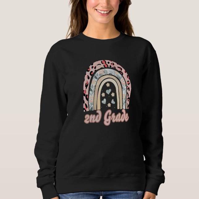 Sweatshirt Tenues de rentrée pour filles 2e année Léopard (Devant)