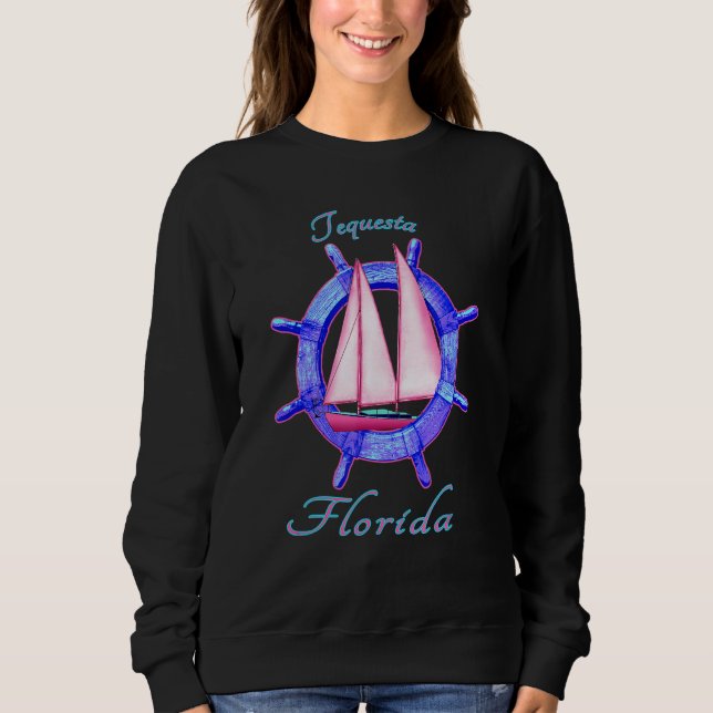 Sweatshirt Tequesta Florida Voilier Vacances Nautica (Devant)