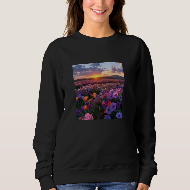 Sweatshirt Terrain de fleurs Petunia Beau coucher de soleil G (Devant)