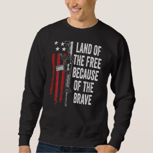 Sweatshirt Terre De La Liberté À Cause Du Brave Arme Usa Sur