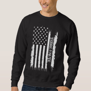 Sweatshirt Terre Haute États-Unis détenue par le drapeau amér