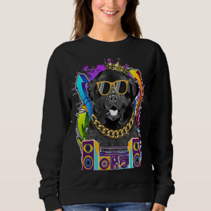 Sweatshirt Terre-Neuve Hip hop de chiens 90s Rap Music
