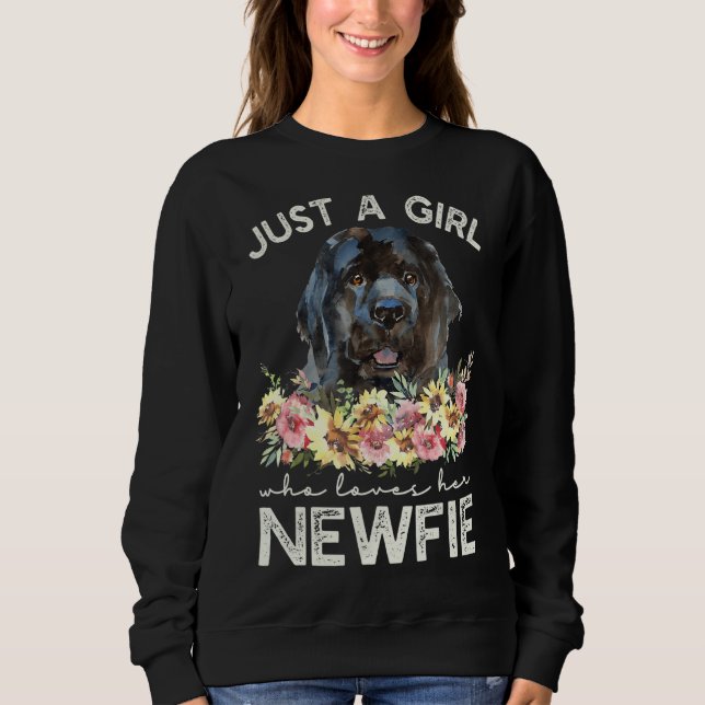 Sweatshirt Terre-Neuve Juste Une Fille Qui Aime Son Newfie (Devant)