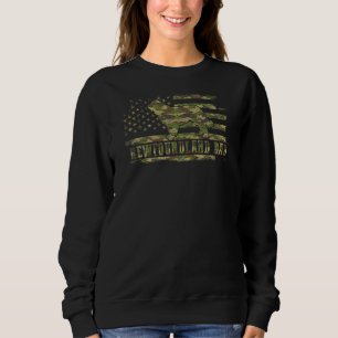 Sweatshirt Terre-Neuve Papa Camouflage Drapeau américain Patr
