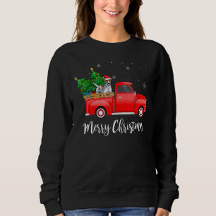 Sweatshirt Térrier Fox Lisse Camion Rouge Arbre de Noël Xmas 
