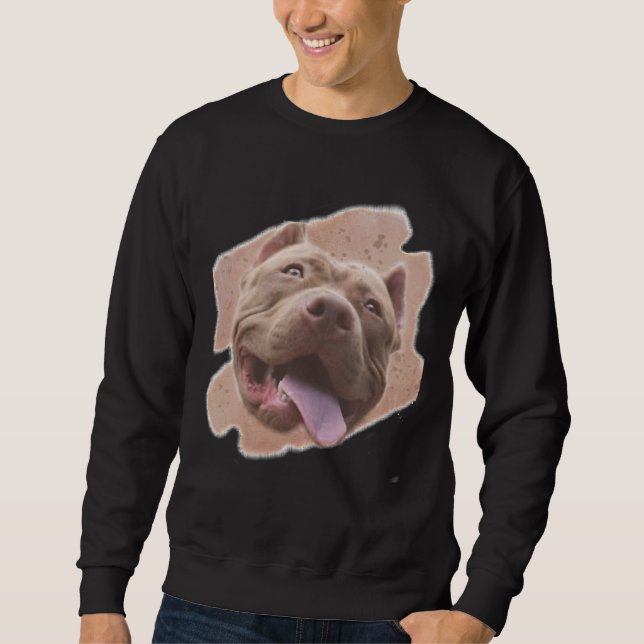 Sweatshirt Terrier Pitbull Américain En Aquarelle (Devant)