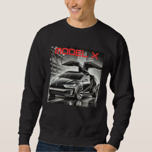 Sweatshirt Tesla Model X SUV Électrique Design VE Futuriste