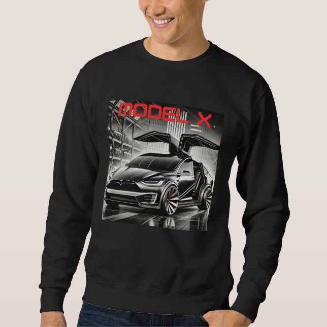 Sweatshirt Tesla Model X SUV Électrique Design | VE Futuriste (Devant)