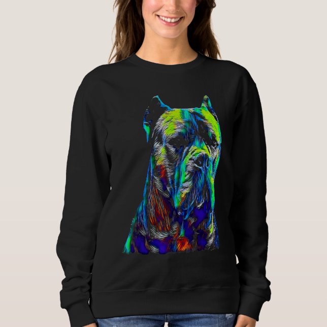 Sweatshirt Tête de chien aquarelle Cane Corso (Devant)