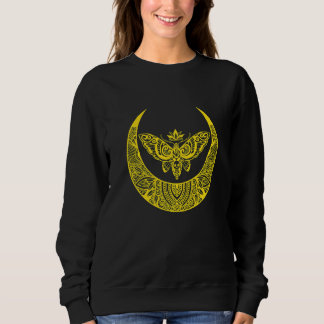 Sweatshirt Tête de Crâne de Papillon de Lune Grunge Punk Méta
