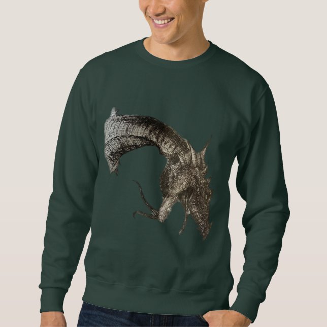 Sweatshirt Tête de dragon médiéval (Devant)