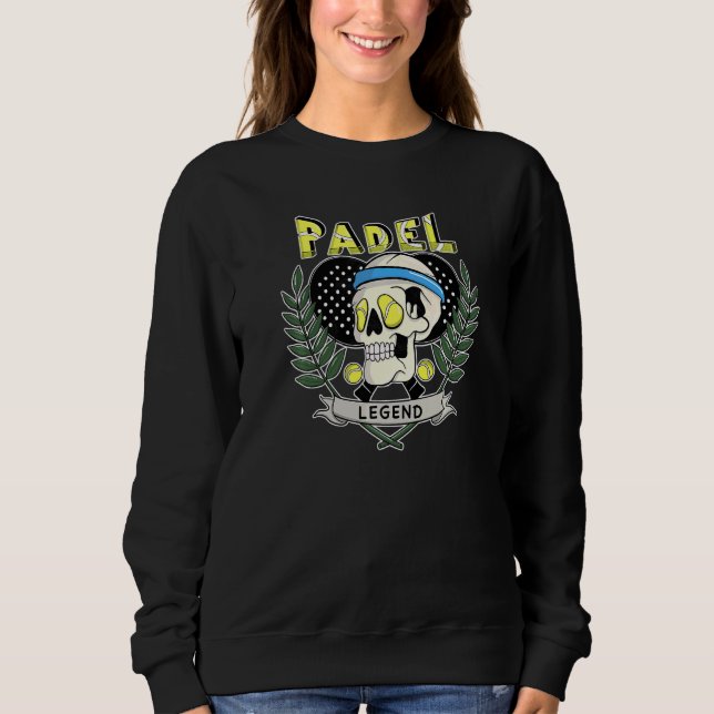 Sweatshirt Tête de légende de Padel avec des balles de tennis (Devant)