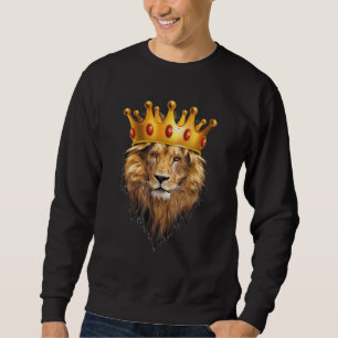 Sweatshirt Tête De Lion Roi Avec Couronne D'Or Roi Des Animau