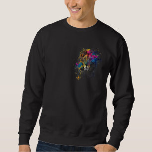 Sweatshirt Tête de lion Visage zoo Animal peinture éclaboussu