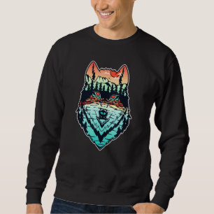 Sweatshirt Tête de loup colorée tendance Street Art cool