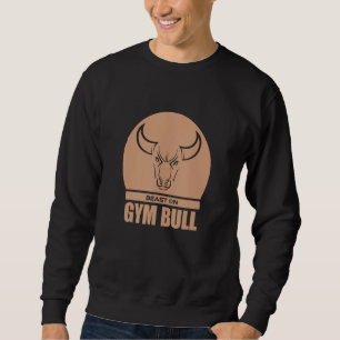 Sweatshirt Tête de taureau de gym Beast Beige Bodybuilding Gy