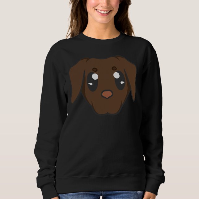 Sweatshirt Tête de trieuse Brown Labrador (Devant)