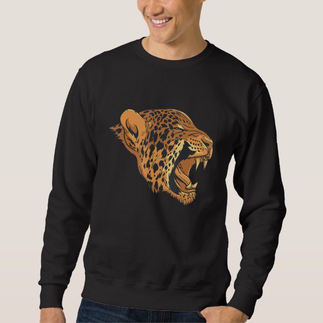 Sweatshirt Tête de visage léopard Jaguars Cheetahs Big Cat Wi (Devant)