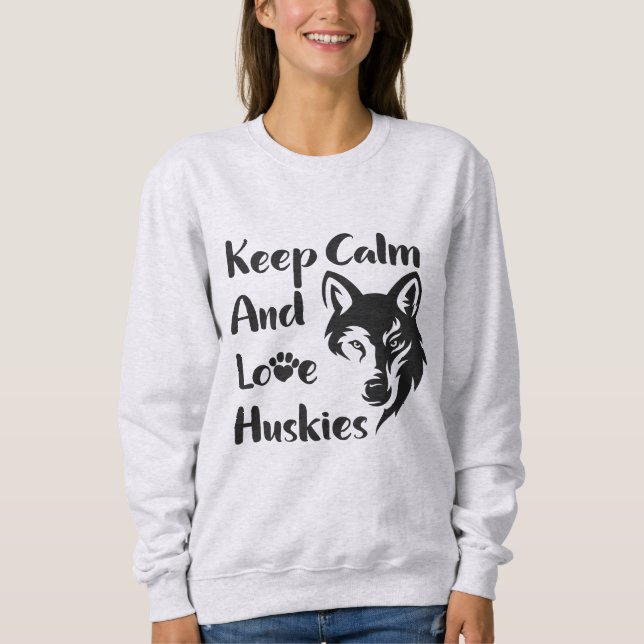 Sweatshirt Tête Sibérienne Husky Vintage (Devant)