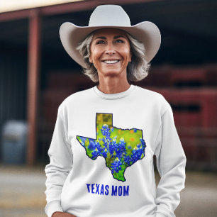 Sweatshirt Texas Maman Texas Bluebonnets Floral 