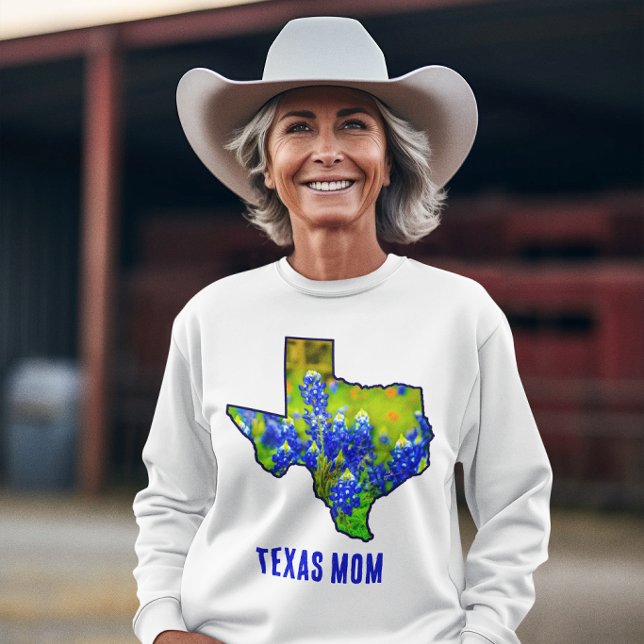 Sweatshirt Texas Maman Texas Bluebonnets Floral  (Créateur téléchargé)
