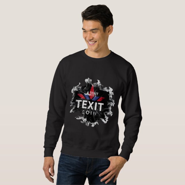 Sweatshirt TexitCoin Logo Officiel au dos M ou F Noir Long (Devant entier)