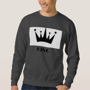 Sweatshirt Texte King Personnalisé Image Couronne noire Base