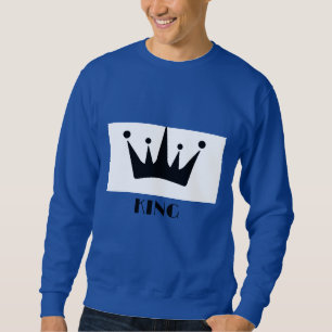 Sweatshirt Texte King Personnalisé Image Couronne noire Royal
