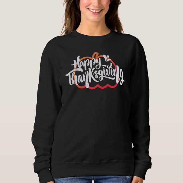 Sweatshirt Texte mignon sur le citrouille pour Thanksgiving (Devant)