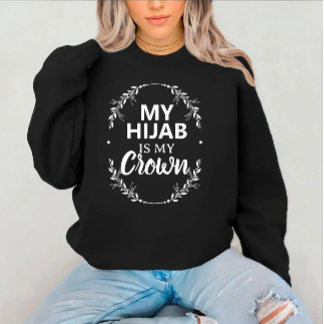 Sweatshirt Texte noir islamique personnalisé moderne