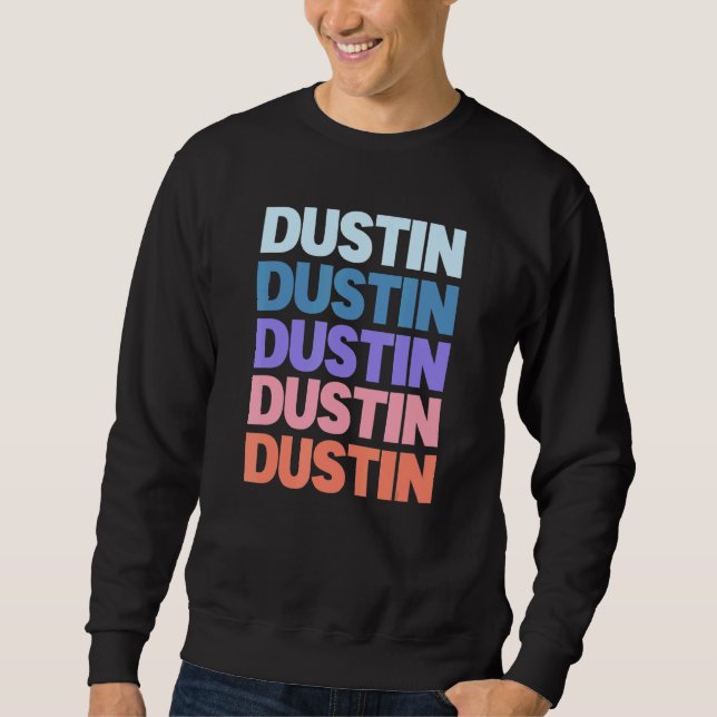 Sweatshirt Texte répété moderne Dustin (Devant)