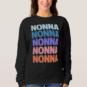 Sweatshirt Texte Répété Moderne Nonna Grand-mère