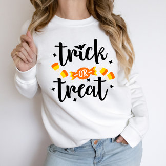 Sweatshirt Texte Trick or Treat Design Halloween