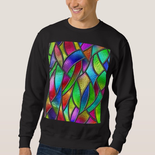 Sweatshirt Texture 3D Motif en verre coloré (Devant)