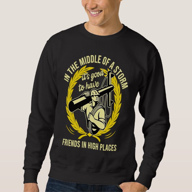 Sweatshirt Thank A Lineman Quote Electrical Lineman Electrici (Devant)