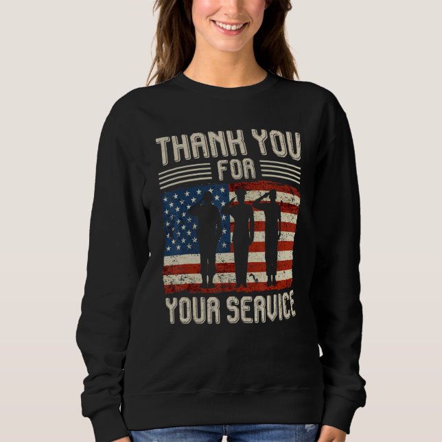 Sweatshirt Thank you for your services Patriotic - veterans d (Devant)