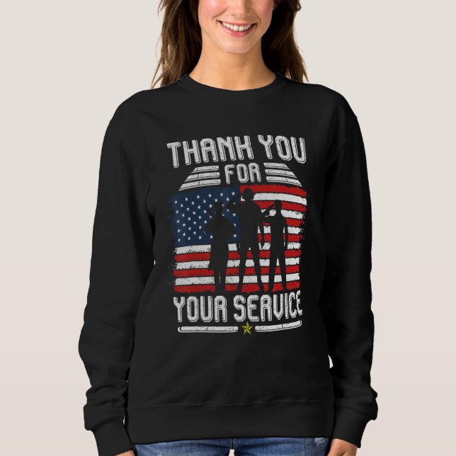 Sweatshirt Thank you for your services Patriotic - veterans d (Devant)