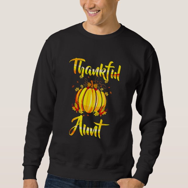 Sweatshirt Thankful Aunt Pumpkin Halloween Thanksgiving Aunt (Devant)