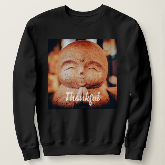 Sweatshirt Thankful Happy Buddha Women's (Design devant)