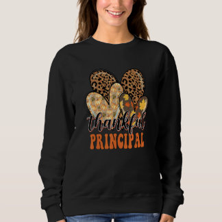 Sweatshirt Thankful Principal Cheetah Heart Principal Life Th