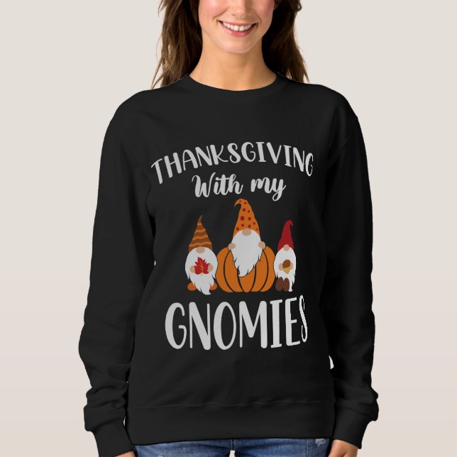 Sweatshirt Thanksgiving Avec Mes Gnomes (Devant)