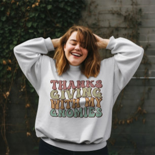 Sweatshirt Thanksgiving Avec Mes Gnomes, Thanksgiving Familia