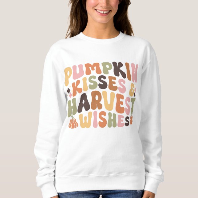Sweatshirt Thanksgiving Citrouille Retro Super (Devant)